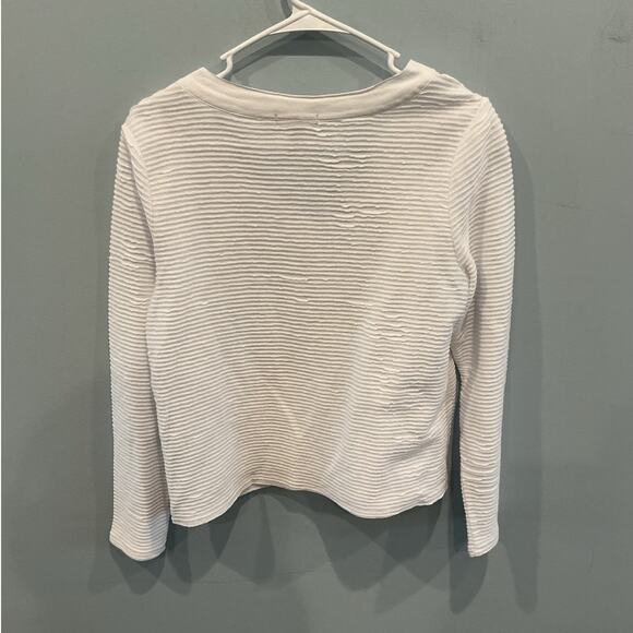 Habitat Womens Textured Cardigan Size Small White Beachy Lagenlook Resort Boho - Picture 4 of 8